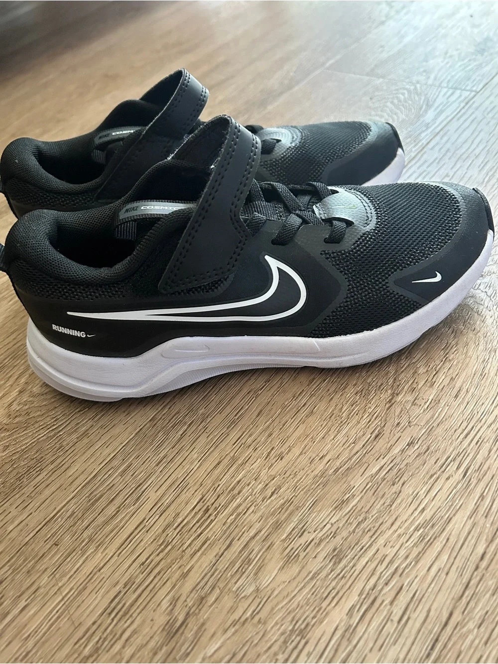 Nike Kids Black and White Velcro Sneakers